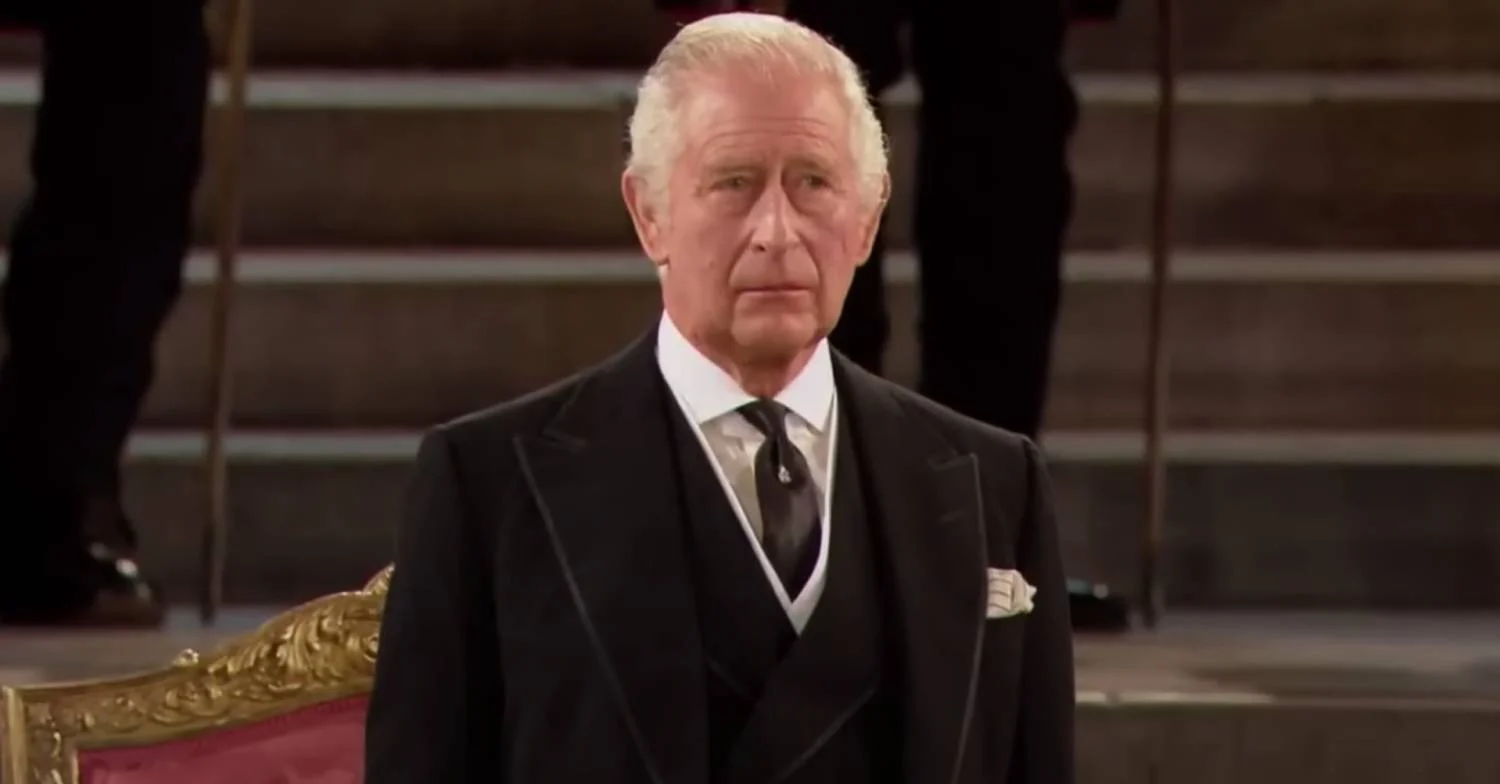 King Charles looking sombre 