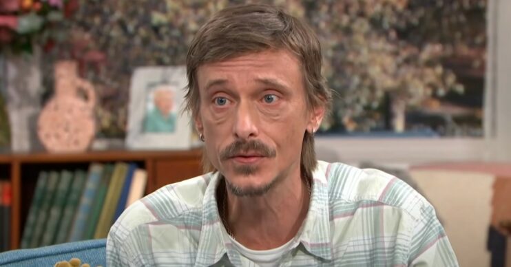 Mackenzie Crook looks worried on This Morning