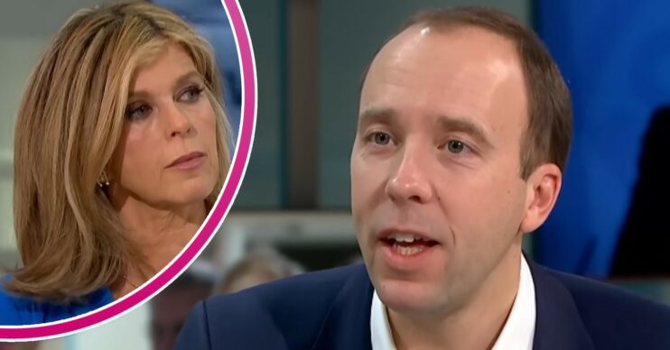 Kate Garraway looks serious as Matt Hancock talks on GMB