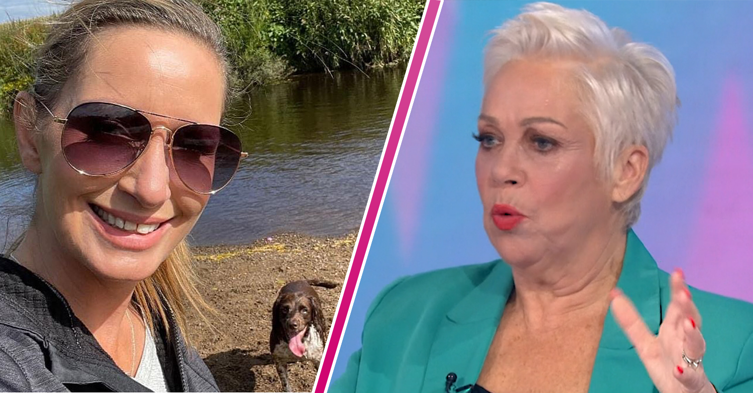 Nicola Bulley smiling with her dog and Denise Welch on Loose Women