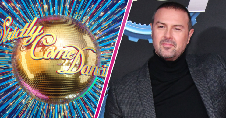 Paddy McGuinness with the Strictly logo