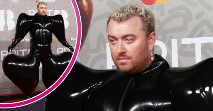 Sam Smith shows off their BRITs outfit