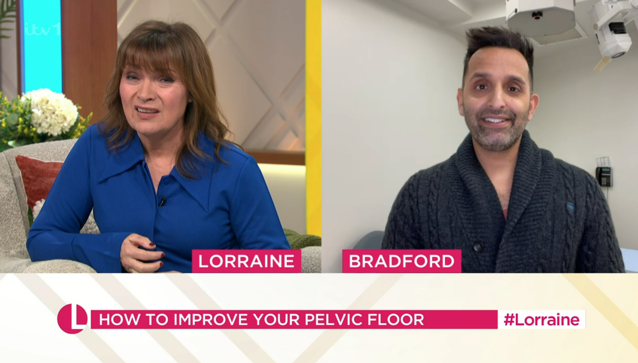 Lorraine Kelly looking concerned and Dr Amir by her side