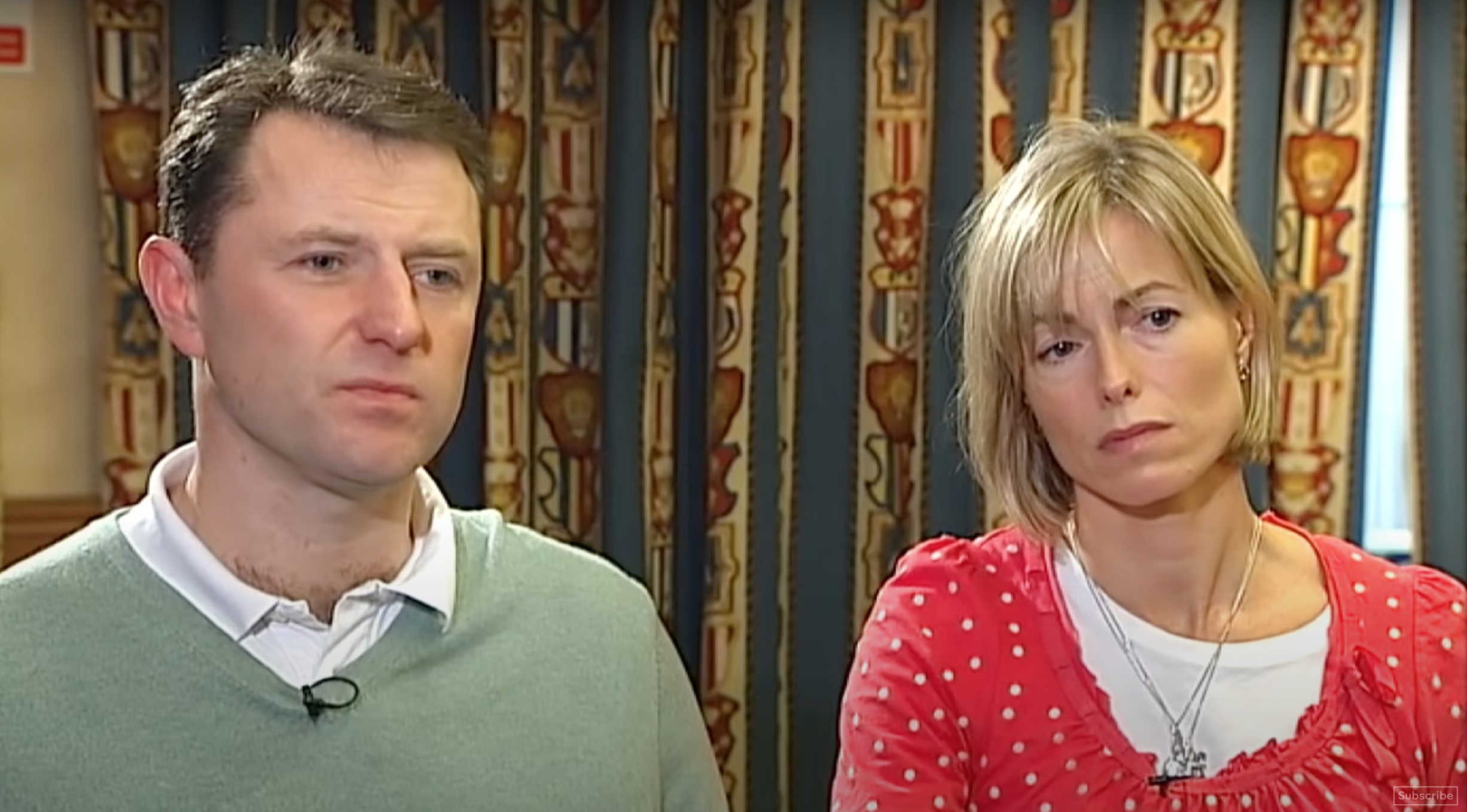 Kate and Gerry McCann looking pained during an interview