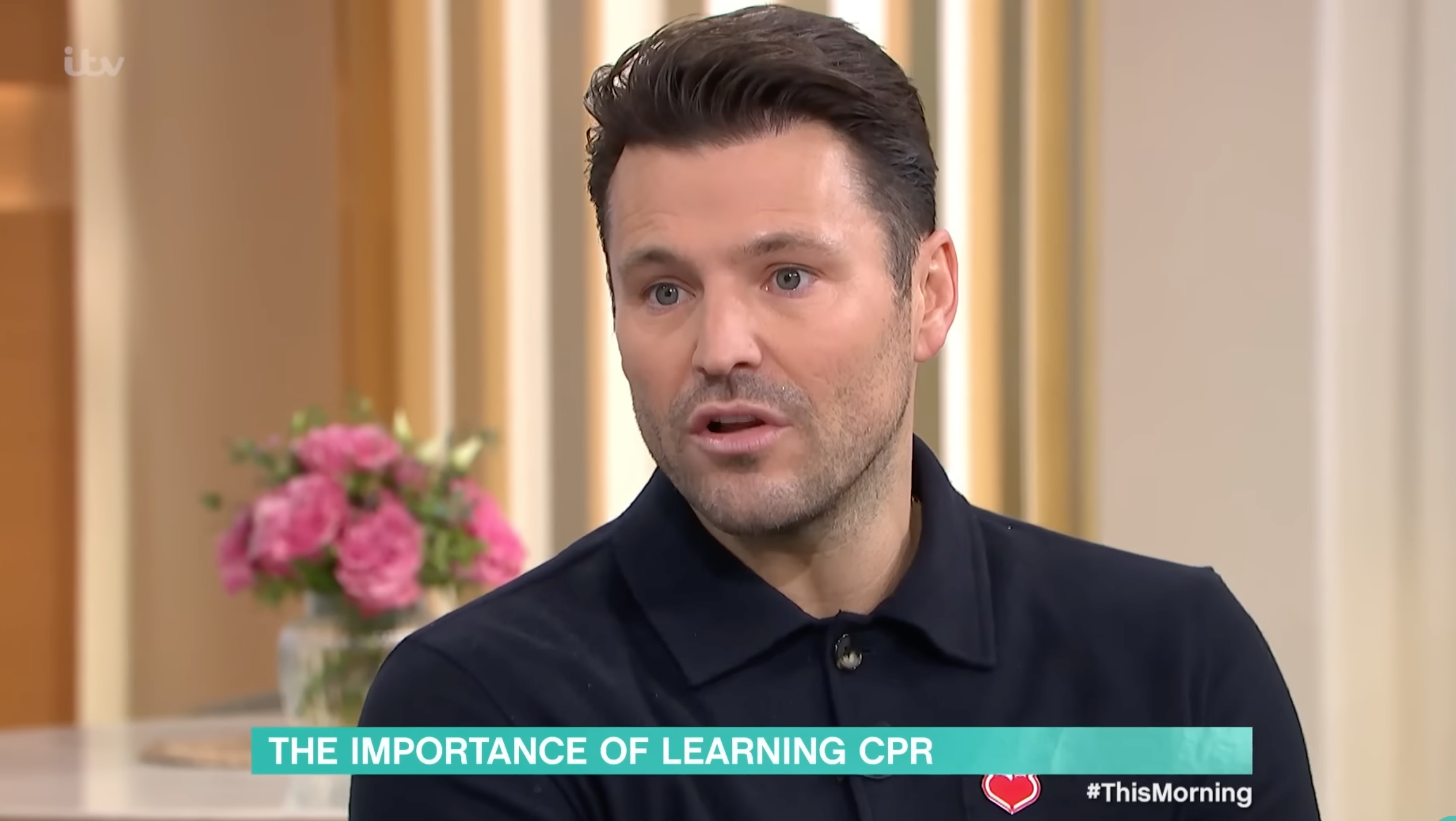 Mark Wright looking upset on This Morning