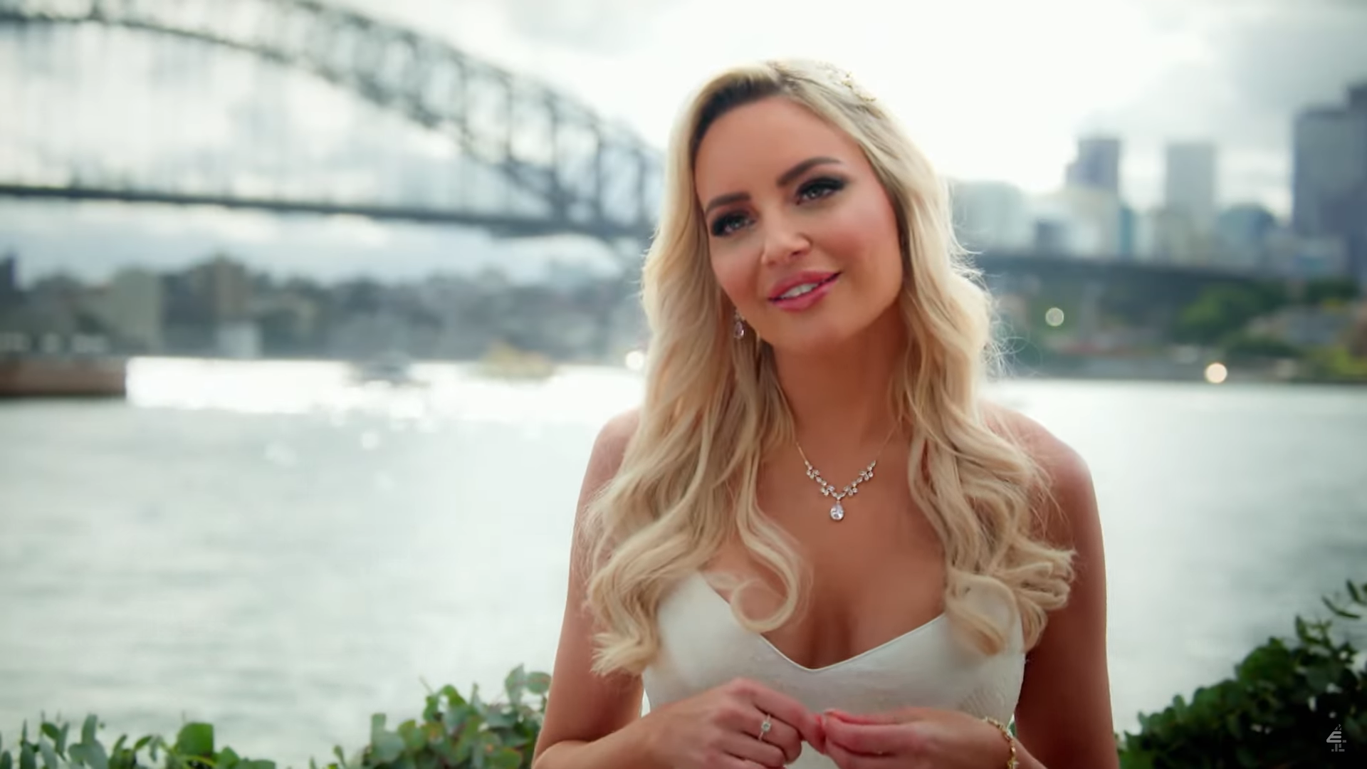 A bride walks towards the venue in Married at First Sight Australia