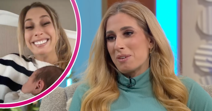 Stacey Solomon on Lorraine and holding her baby inset