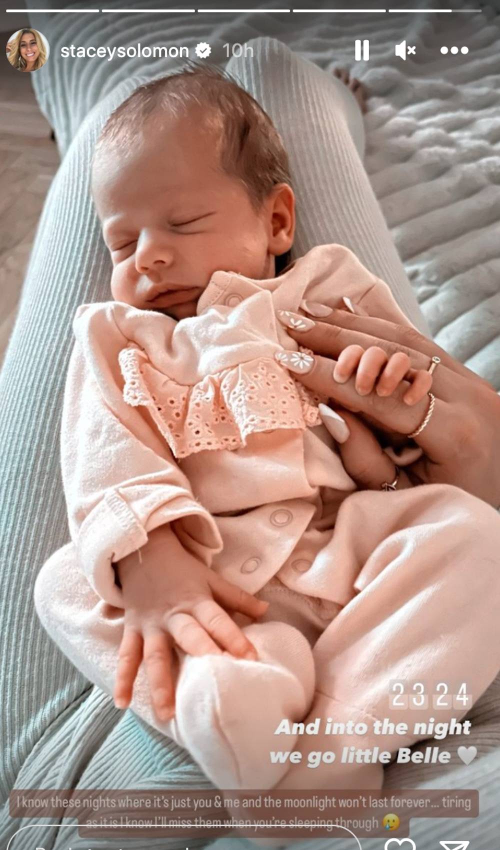 Baby Belle sleeping