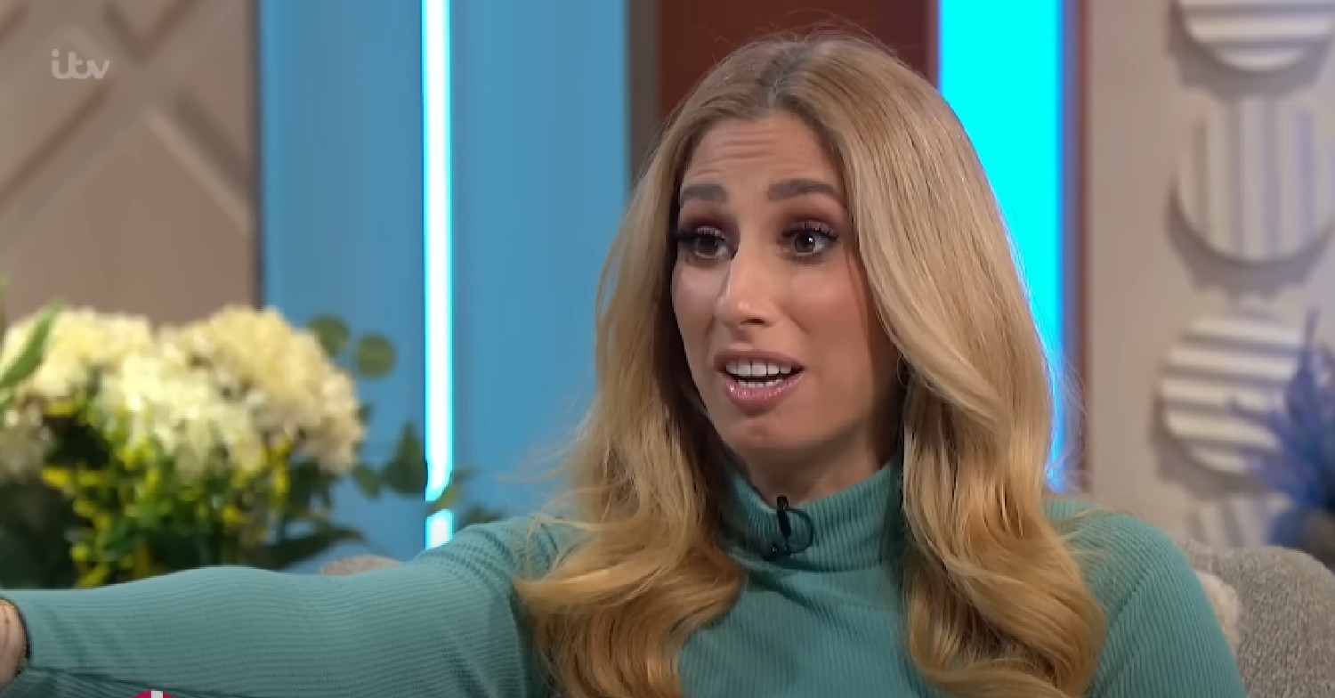 Stacey Solomon in blue top on Lorraine