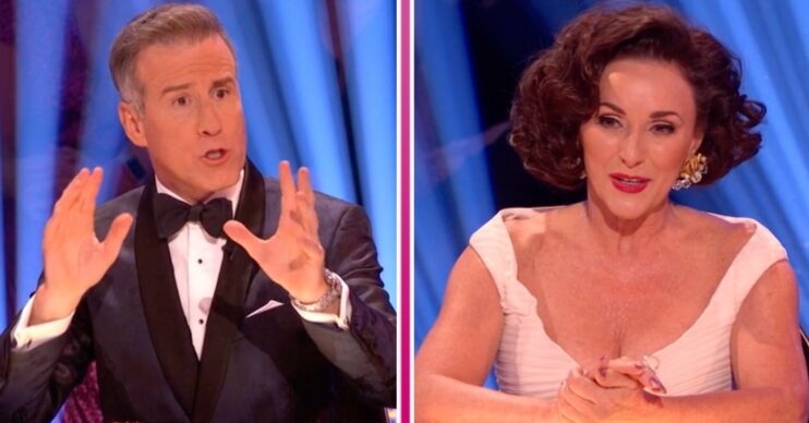 Anton du Beke gestures, Shirley Ballas clasps her hands