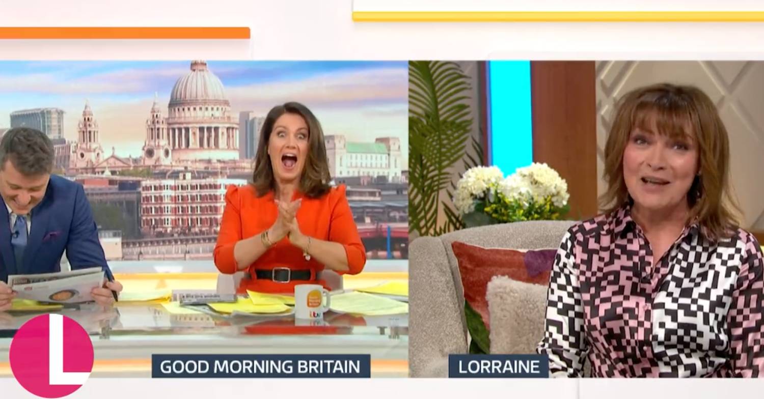 Susanna Reid reacts to Lorraine Kelly on GMB today