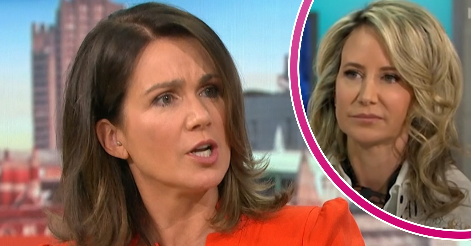 Susanna Reid looks angry and Lady Victoria Harvey on GMB today