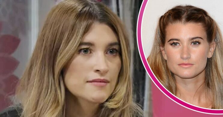 Charley Webb playing Debbie Dingle in Emmerdale and posing on the red carpet