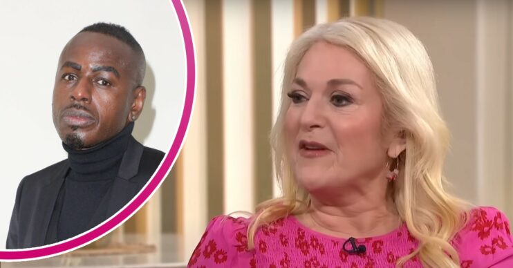Ben Ofoedu looking miserable, Vanessa Feltz speaking on This Morning