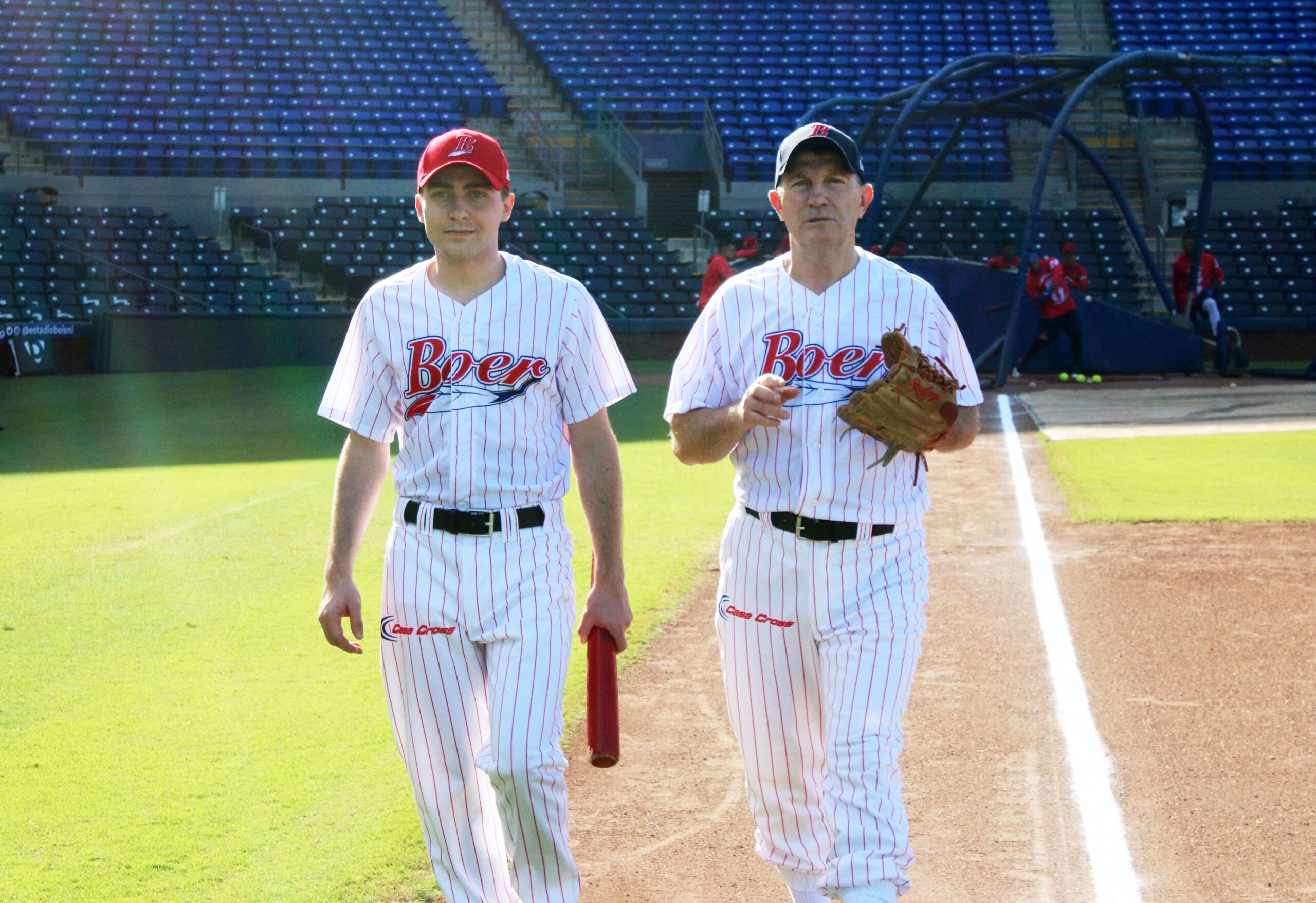 Bradley and Barney Walsh play baseball together