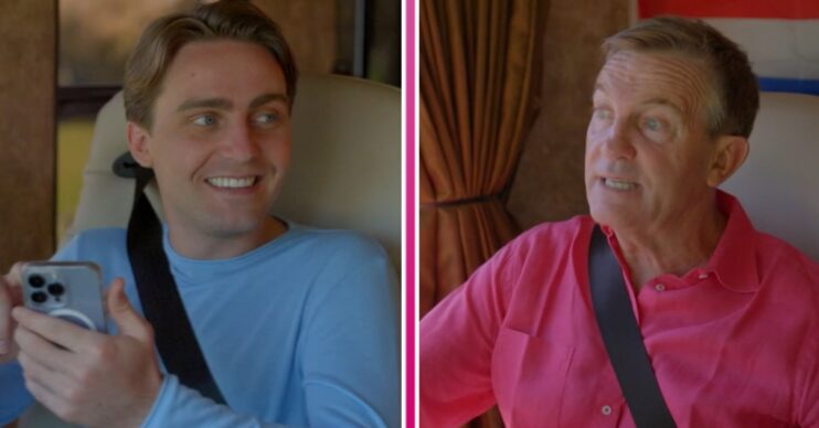 Bradley and Barney smile in the RV in Breaking Dad