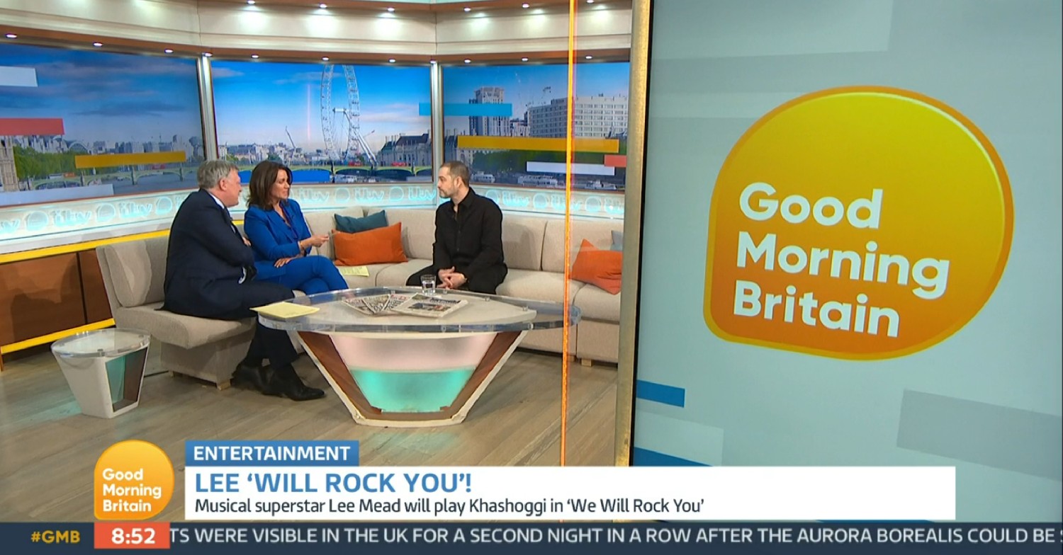 Ed Balls and Susanna Reid speaking to Lee Mead on Good Morning Britain 