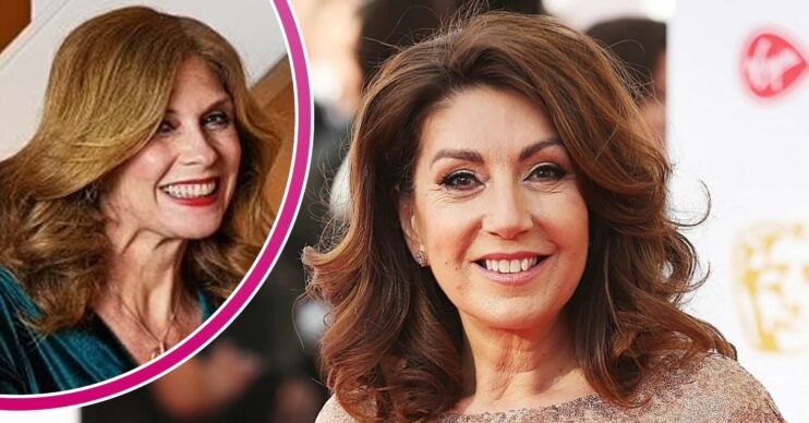 Emmerdale star Samantha Giles smiling, Jane McDonald at BAFTAs