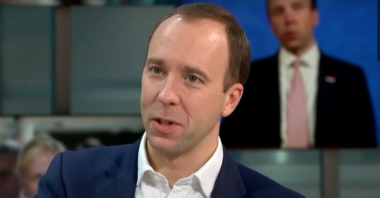 Matt Hancock smirking on GMB