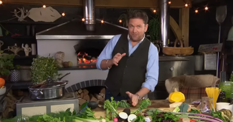 James Martin smiling as he cooks on Saturday Morning