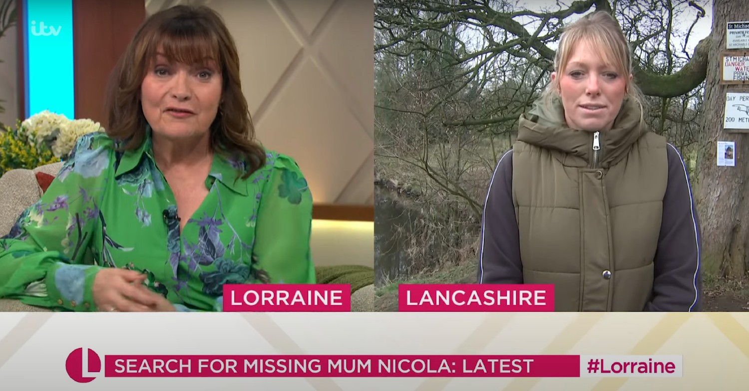 Lorraine Kelly speaking to Jill Peck on Lorraine today 