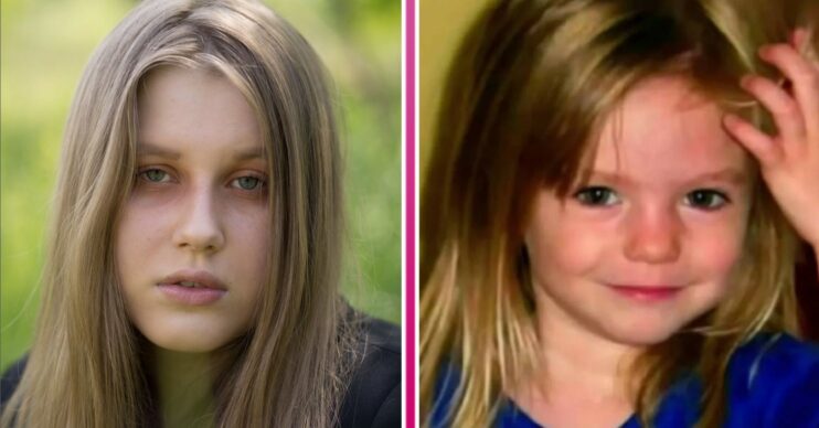 Julia Wendell looking at the camera / Madeleine McCann smiling