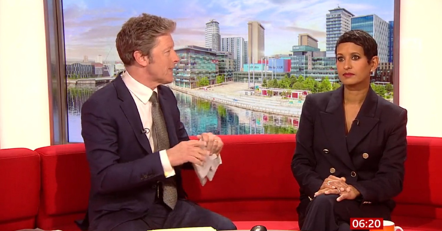 Charlie Stayt and Naga Munchetty on BBC Breakfast today 