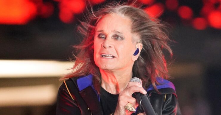 Ozzy Osbourne singing on stage