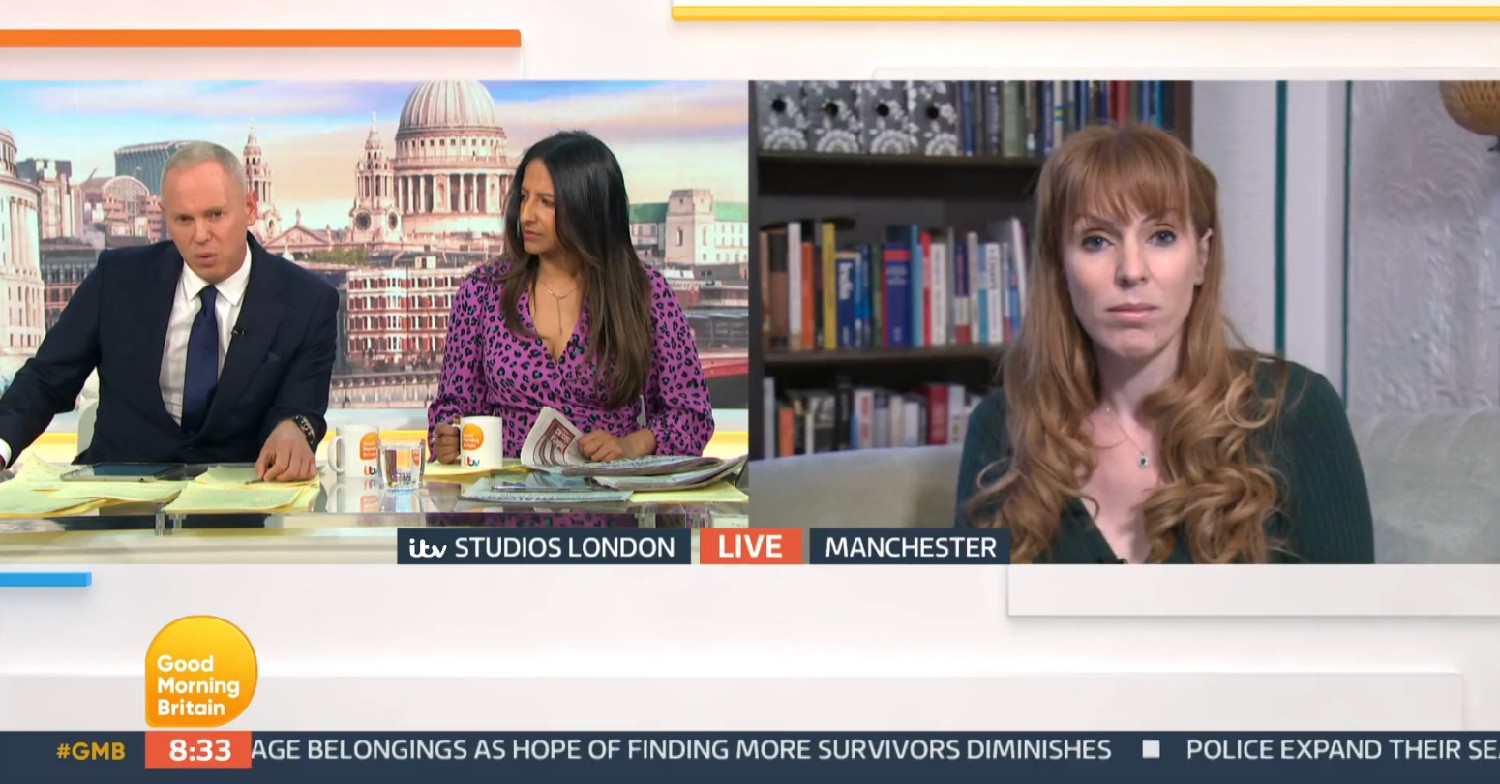 Rob Rinder and Ranvir Singh speaking to Angela Rayner on GMB today 