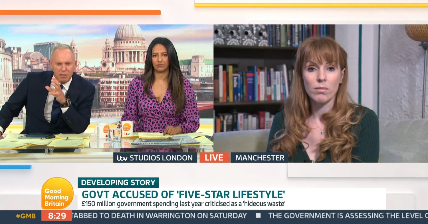 Rob Rinder and Ranvir Singh interviewing Angela Rayner via video link on GMB today 