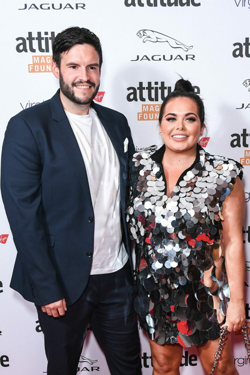 Scott Dobson and Scarlett Moffatt pose at the Attitude awards