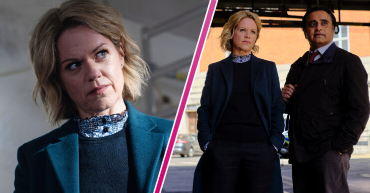 DCI Jess James and Sunny Khan frown in Unforgotten