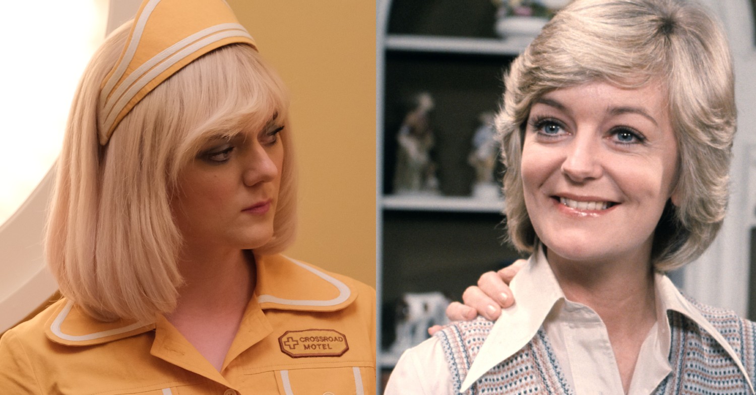 Susan Hanson in Nolly next to the real Susan Hanson