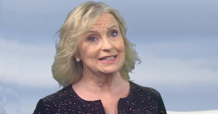 Carol Kirkwood pulling a face