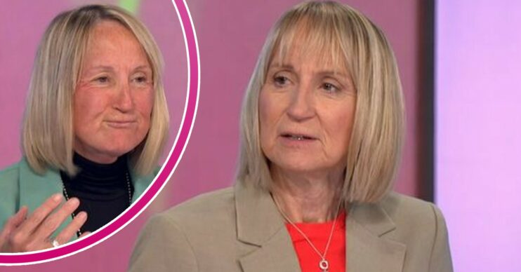Carol McGiffin talking and looking red face on Loose Women
