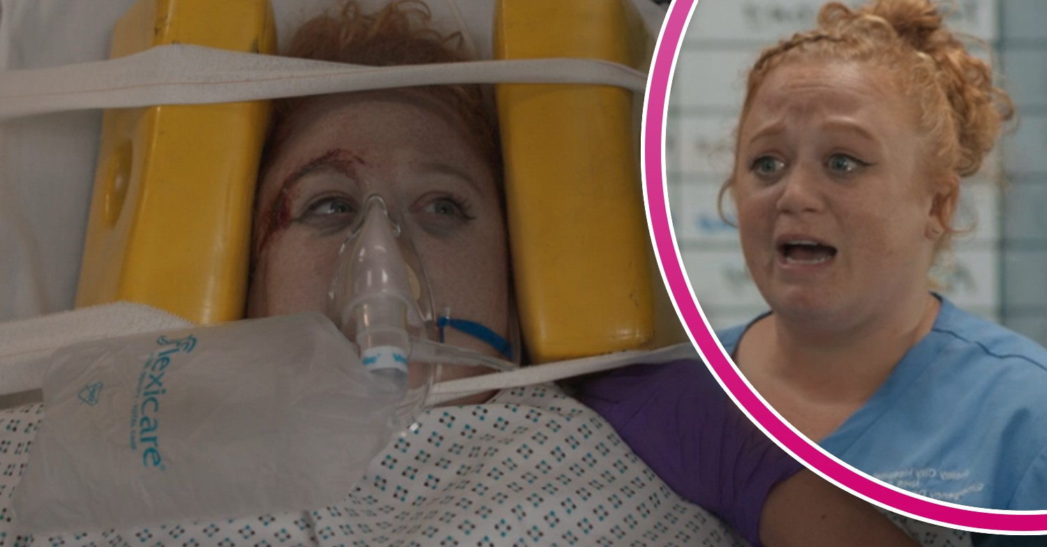 Robyn injured and talking on Casualty