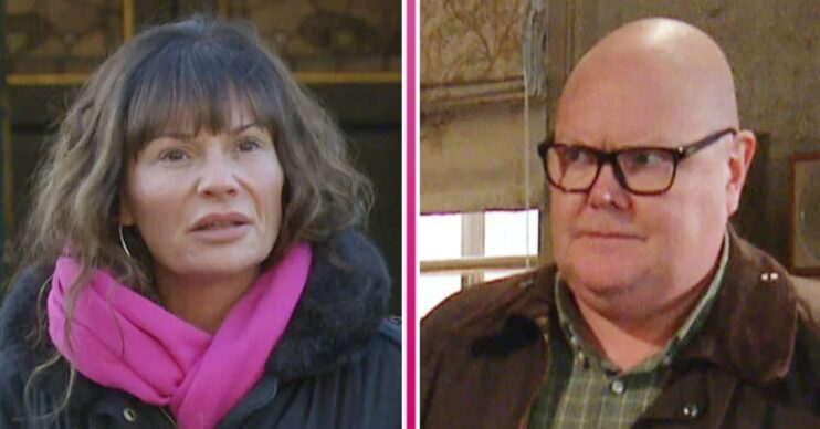 Composite image of Chas and Paddy on Emmerdale (Credit: ITV/Composite: Entertainment Daily)