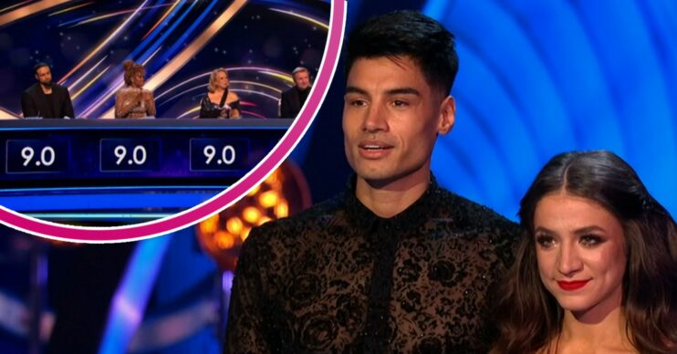 Siva and Klabera on Dancing On Ice, judges giving their scores