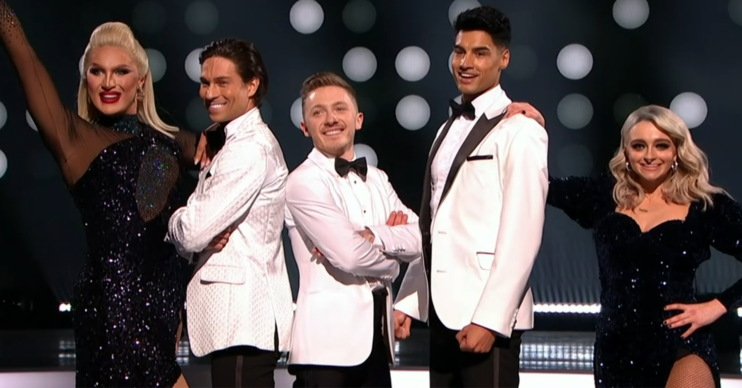 The Dancing On Ice semi-finalists wearing black and white