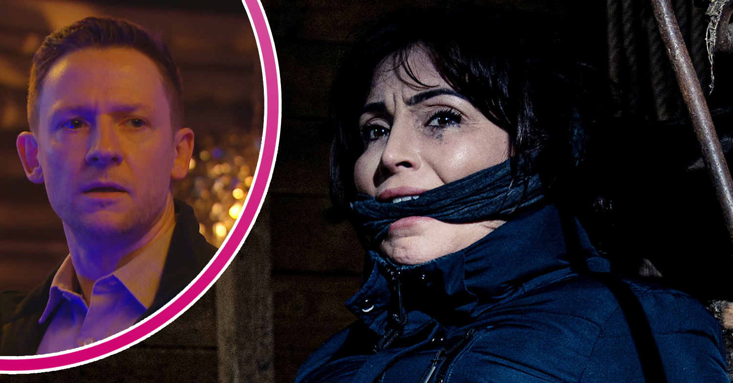 Emmerdale's Leyla is tied up and gagged and, in a bubble, Callum looks furious