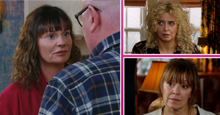 Emmerdale spoilers Chas, Paddy, Charity and Rhona comp image