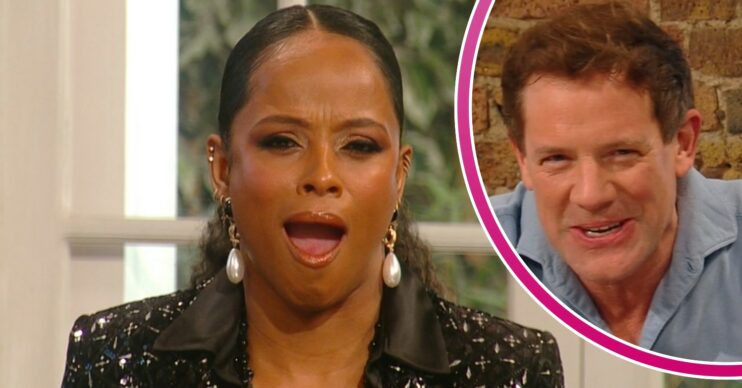 Fleur East on Saturday Kitchen with Matt Tebbutt in a circle
