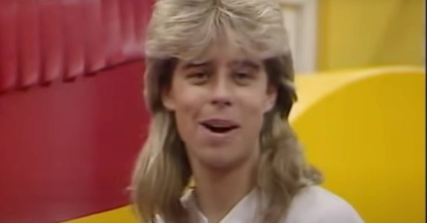 Pat Sharp looks to camera on Fun House in 1989
