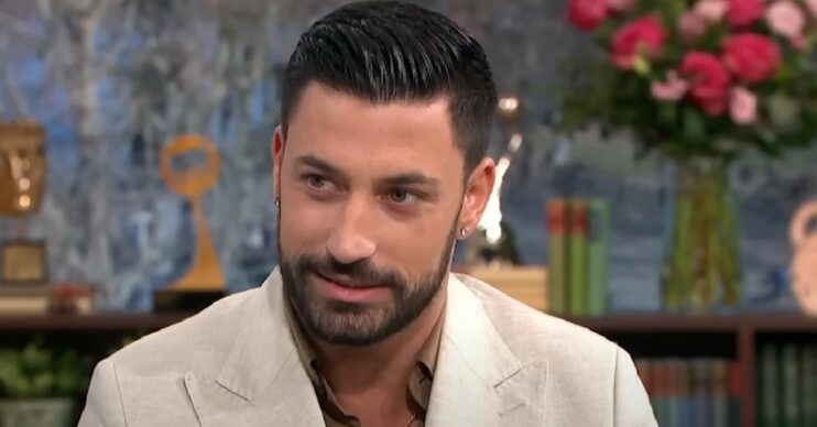 Giovanni Pernice talking in suit on This Morning