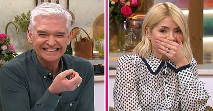 Holly and Phillip looking shocked on This Morning today