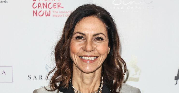 Julia Bradbury smiles on the red carpet