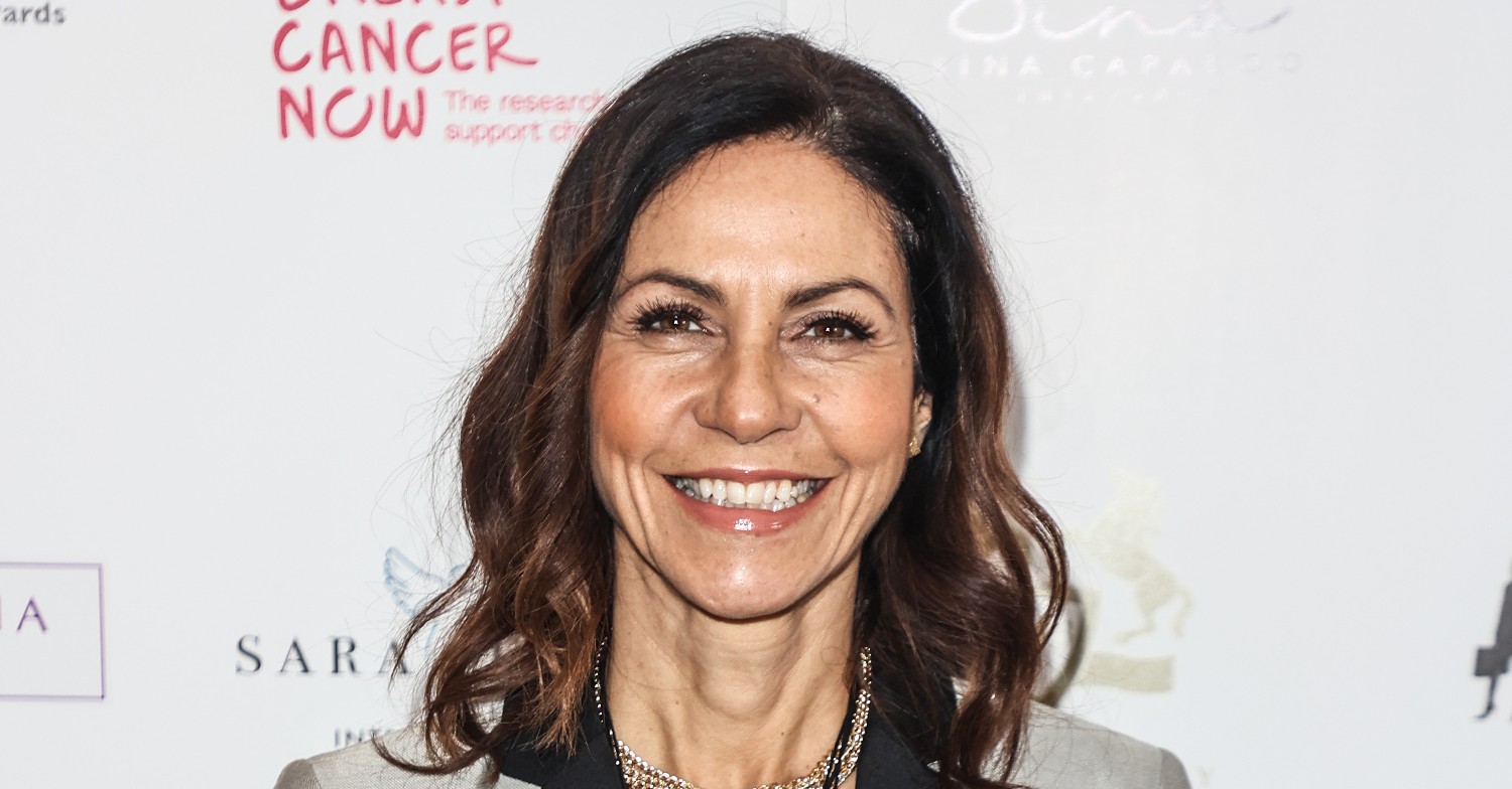 Julia Bradbury smiles on the red carpet