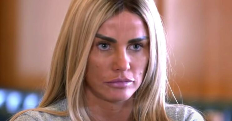 Katie Price frowns