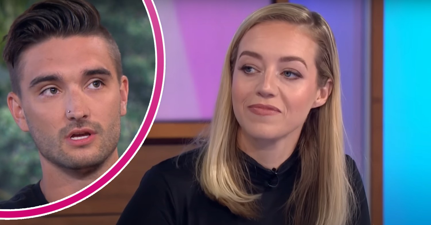 Kelsey Parker looking serious on Loose Women and Tom Parker talking on This Morning