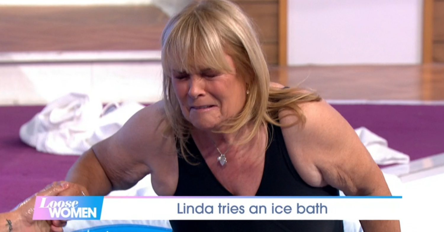 Linda Robson squirms in ice bath on Loose Women
